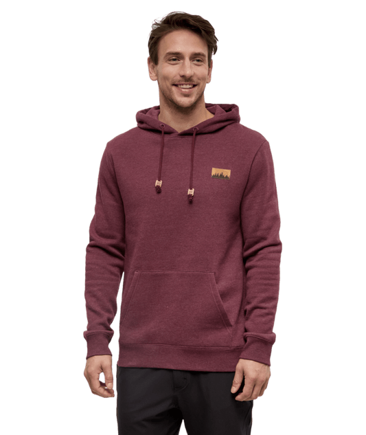 Men's Juniper Cork Patch Hoodie - Deep Burgundy Heather/Cork Patch