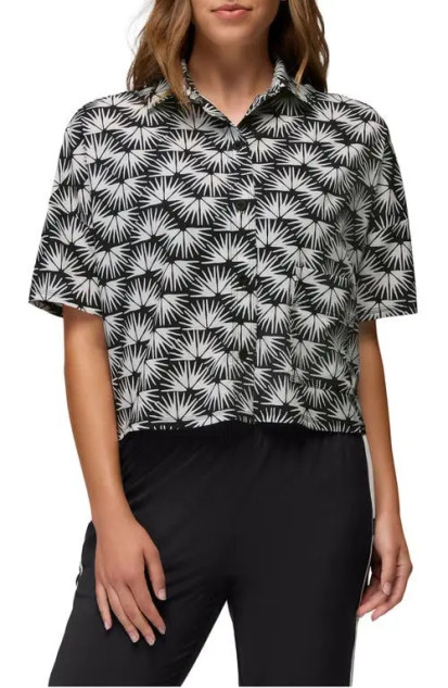  Women's Railay Short Sleeve Button Down - Black Sunburst
