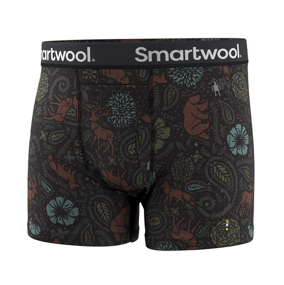 Men's Merino Print Boxer Brief Boxed - Black Paisley