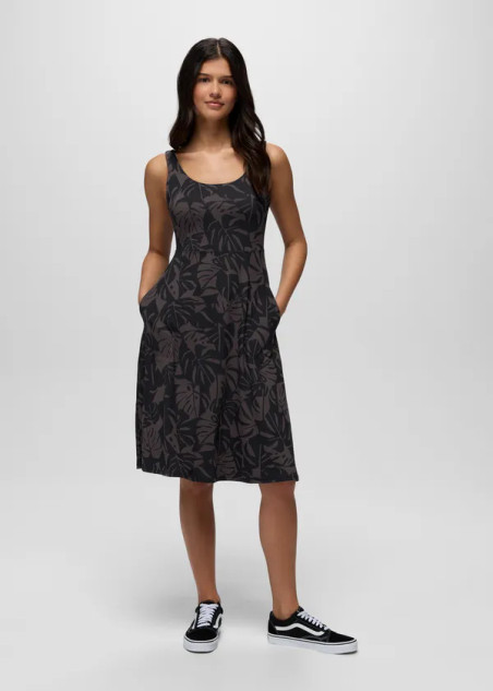 Women's Corrinne Short Dress - Black Monstera