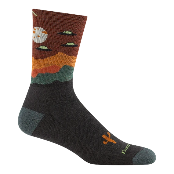 Men's Spaced Out Micro Crew Lightweight Cushion Hiking Socks - Walnut