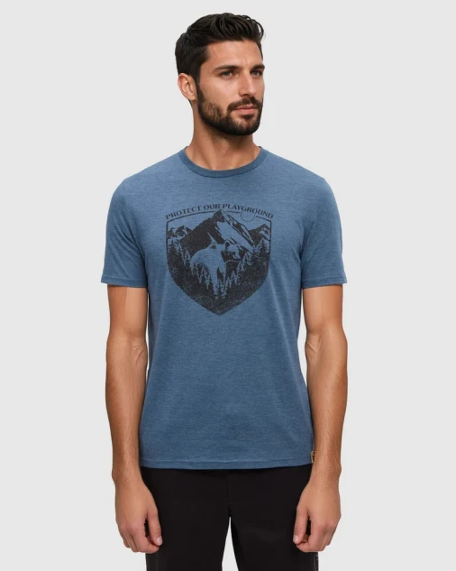 Men's Protect T-Shirt - Blue Horizon Heather/Meteorite Black