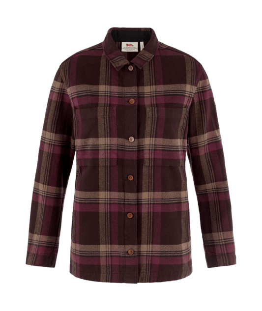 Women's Singi Flannel Overshirt - Black Oak/Port