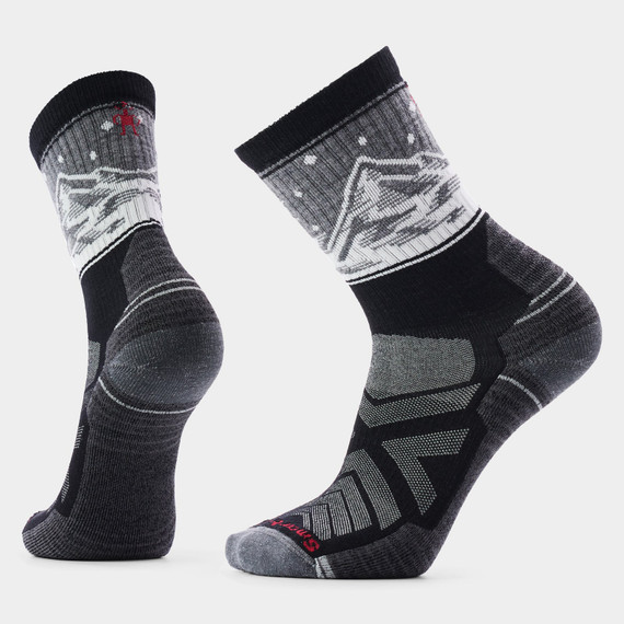 Men's Hike Light Cushion Valley View Crew Socks - Black