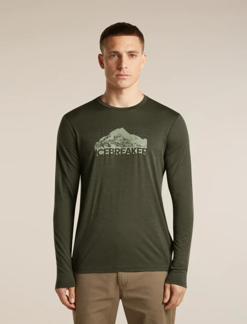 Men's Merino 150 Tech Lite Long Sleeve Tee - Aoraki Explorer - Dark Loden - Front