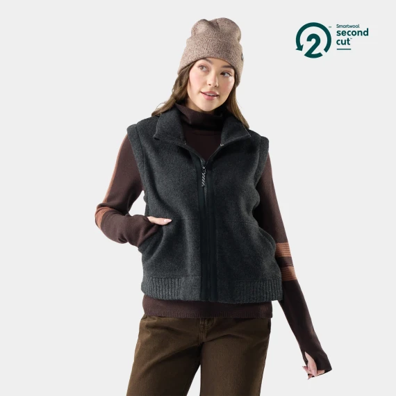 Women's Second Cut Fleece Vest - Charcoal