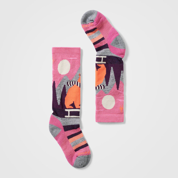 Kids' Ski Light Cushion Sleigh Bear Over The Calf Socks - Garden Pink