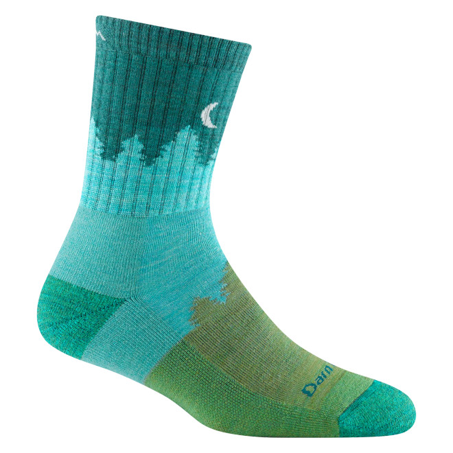 Women's Treeline Micro Crew Midweight Hiking Sock - Aqua