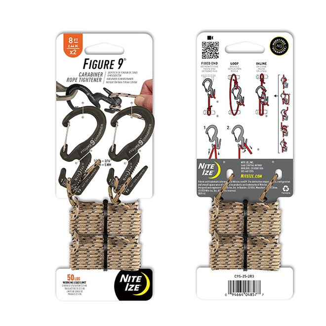 Figure 9® Carabiner Rope Tightener - Small - 2pk Figure 9® Carabiner Rope Tightener - Small - 2pk