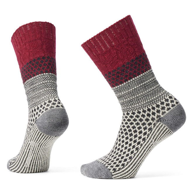 Everyday Popcorn Cable Crew Socks - Tibetan Red Everyday Popcorn Cable Crew Socks - Tibetan Red