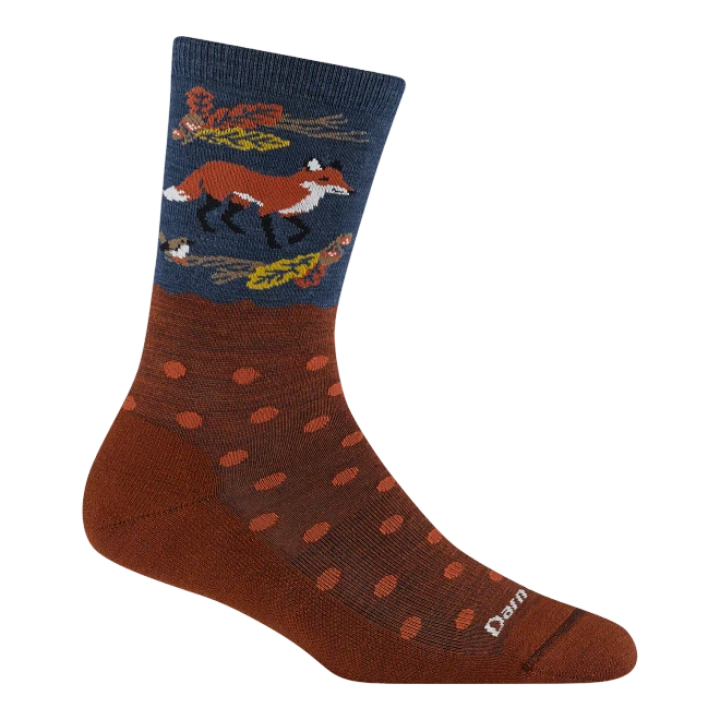 Women's Wild Life Crew Lightweight Lifestyle Sock - Fox Foliage 