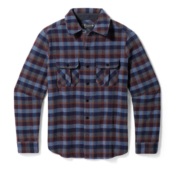 Men's Anchor Line Shirt Jacket - Eggplant Plaid