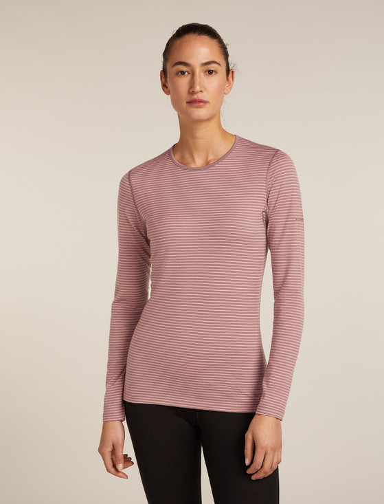 Women's Merino 200 Oasis Long Sleeve Crew - Summit/Blush/Stripe
