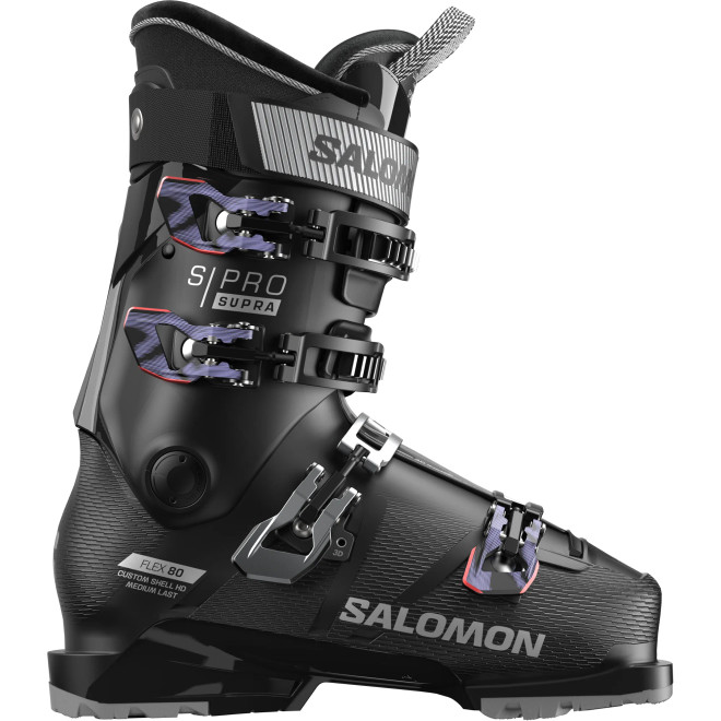 W's S/Pro Supra 80 Ski Boots - Black / Silver Met. / Sweet Lavender W's S/Pro Supra 80 Ski Boots - Black / Silver Met. / Sweet Lavender