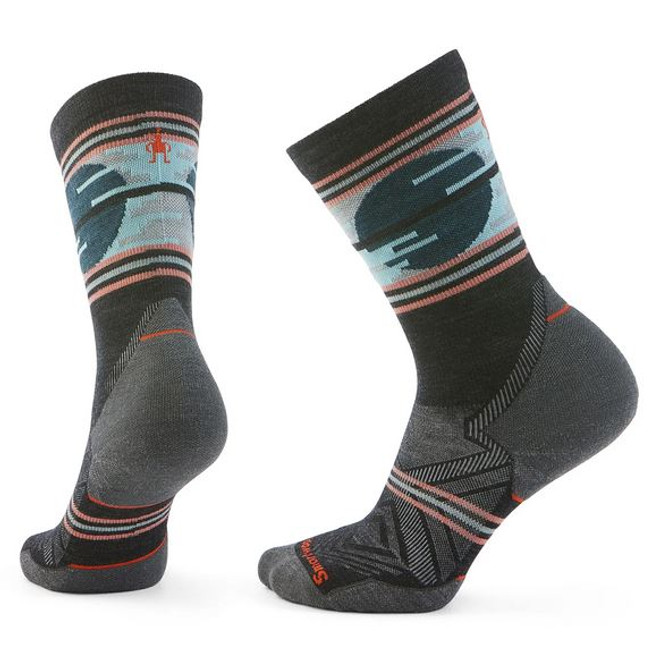 Women's Trail Run Targeted Cushion Sunset Trail Crew - Charcoal
