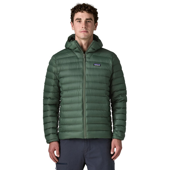 M's Down Sweater Hoody - Treeline Green -  Front