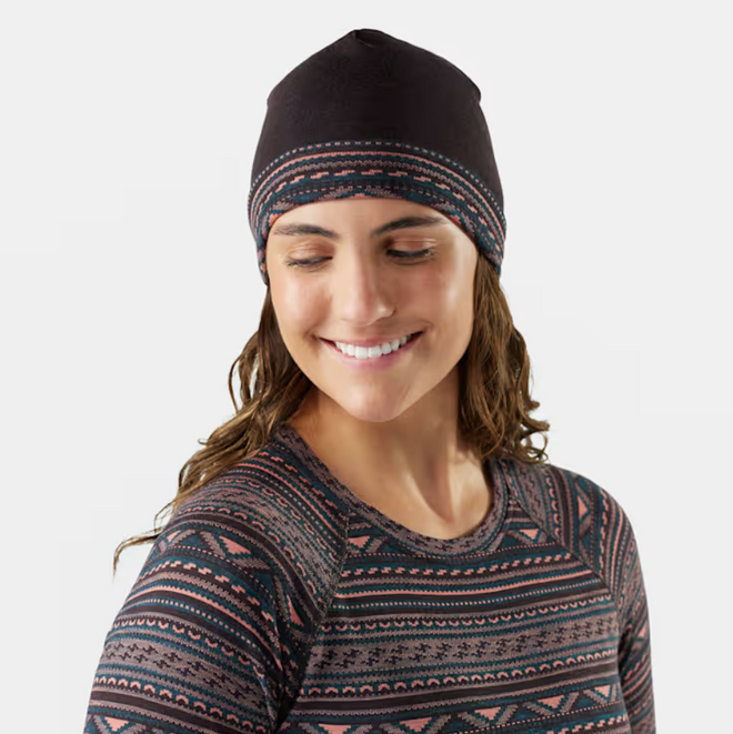 Thermal Merino Reversible Cuffed Beanie - Coral Reef/Summit Soul