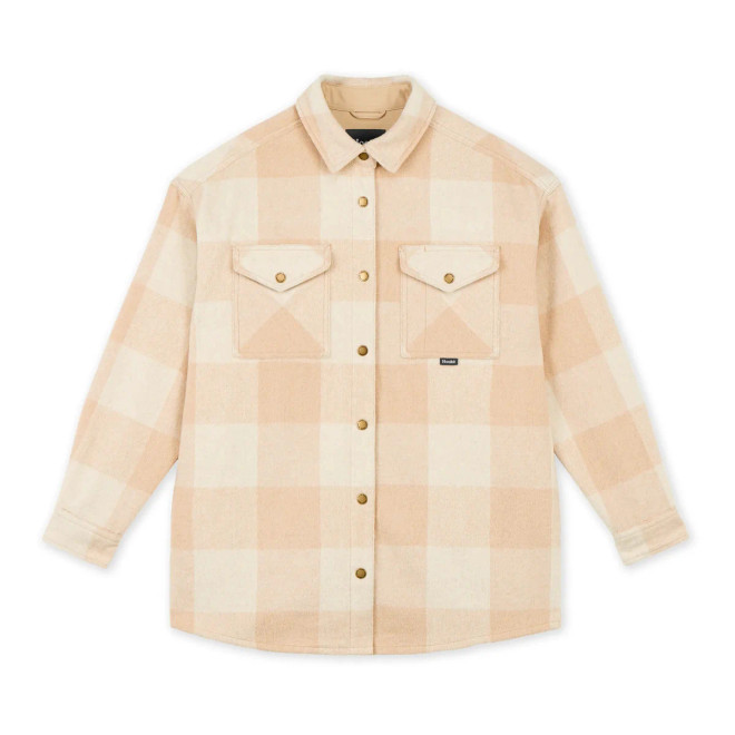 Women's Canadian Oversized Shirt - Oatmeal/Tan