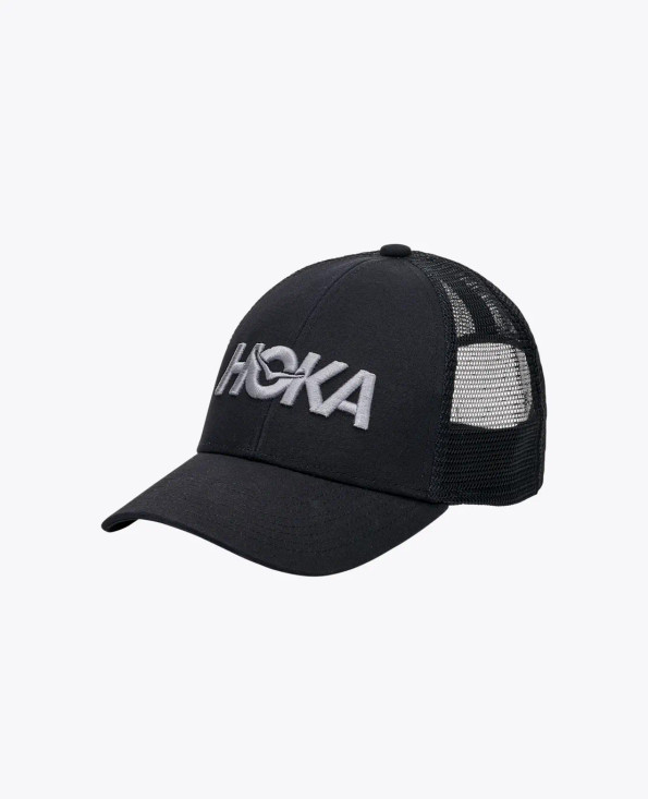 Unisex Hoka Core Logo Trucker Hat - Black