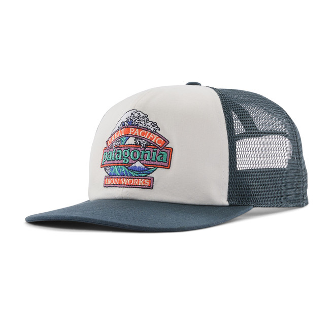 Relaxed Trucker Hat - Great Waves: White