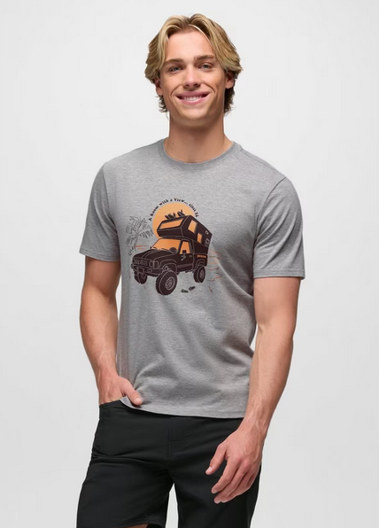 Men's prAna Beach Livin Short Sleeve Tee - Heather Grey