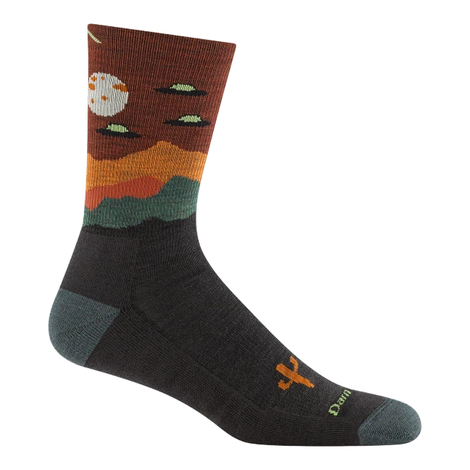 Men's Spaced Out Micro Crew Lightweight Cushion Hiking Socks - Walnut
