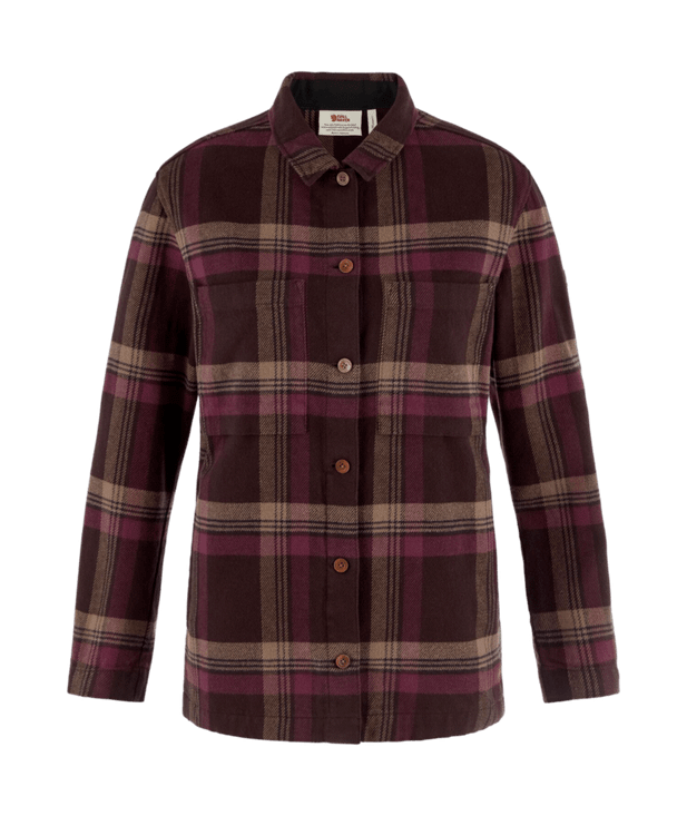 Women's Singi Flannel Overshirt - Black Oak/Port