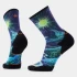 Men's Trail Run Targeted Cushion Treeline Print Crew - Deep Navy