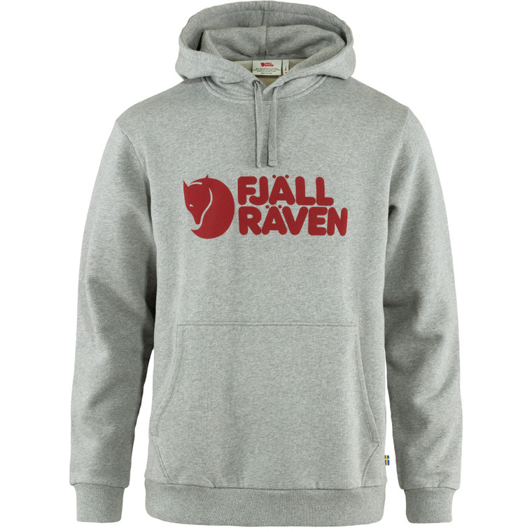 Men's Fjällräven Logo Hoodie - Grey Melange