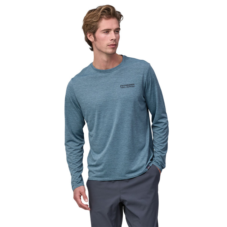 Men's Long-Sleeved Capilene® Cool Daily Graphic Shirt - Lands - Tree Trotter: Utility Blue X Dye