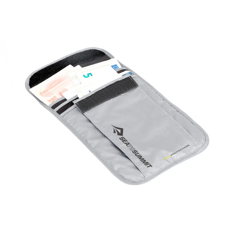 Neck Pouch RFID Large - High Rise Grey