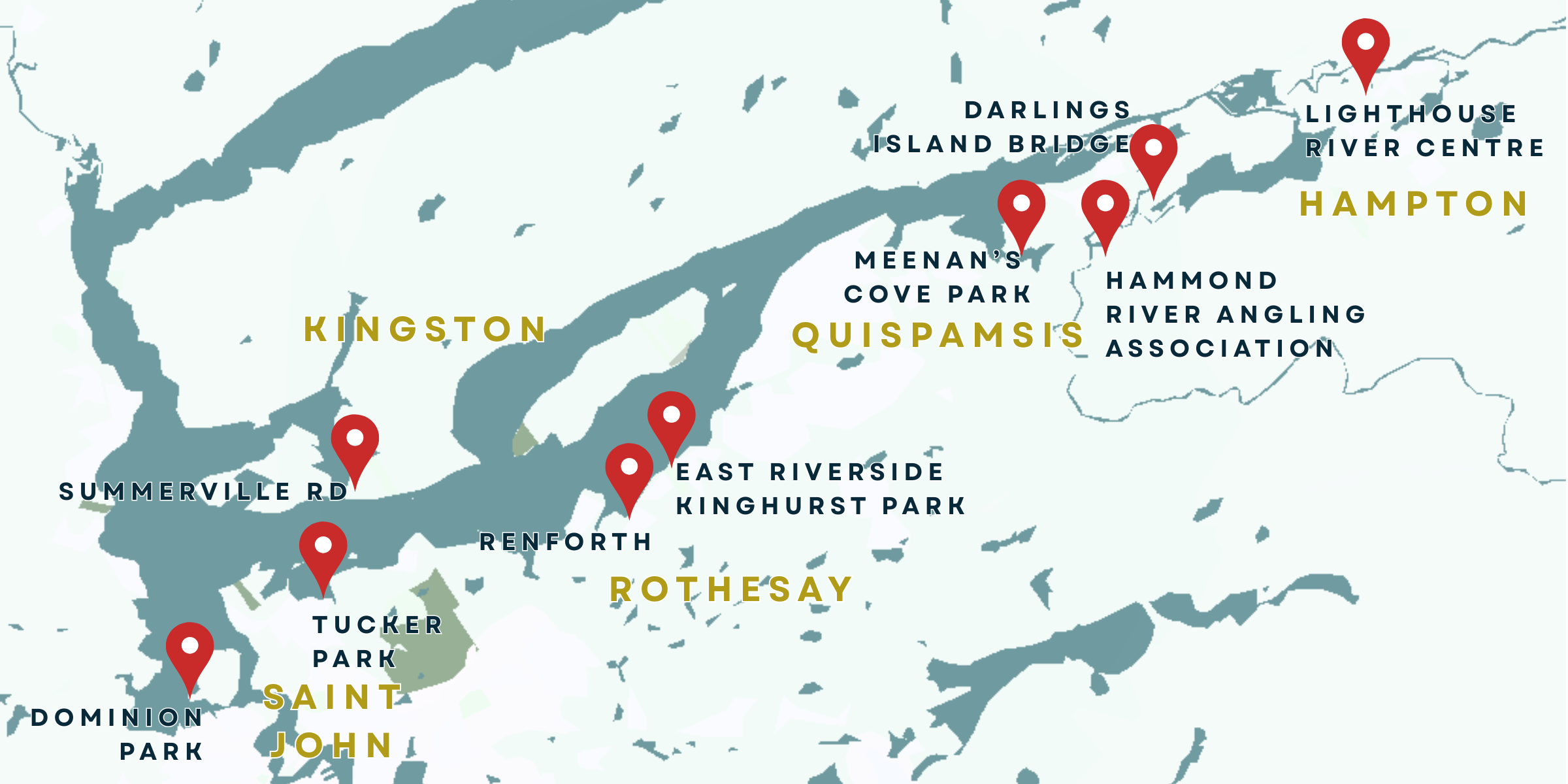 Rothesay Map Paddling Launch Points in Rothesay and Surrounding Area