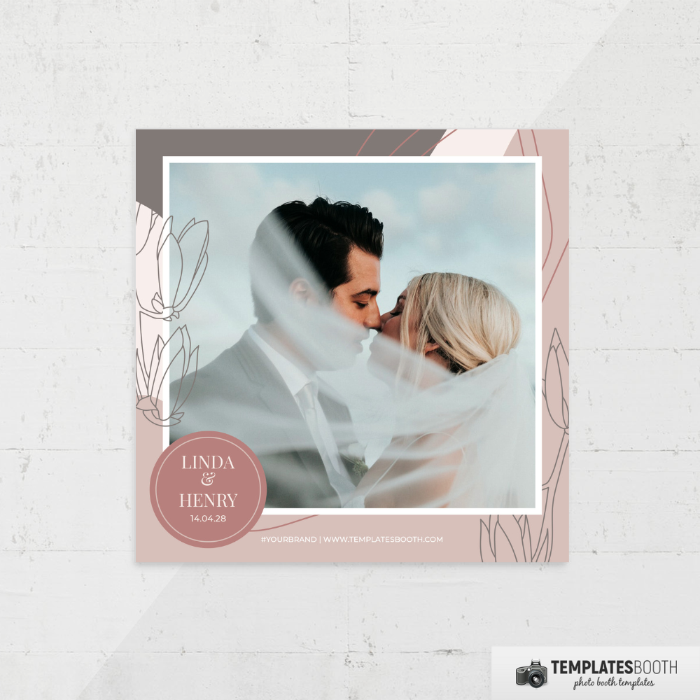 Minimalist Golden Floral Wedding 5x5 1 Image A TemplatesBooth