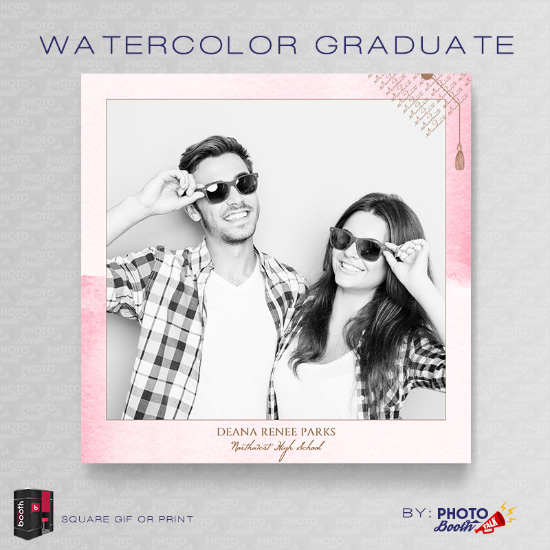Watercolor Graduate Square - CI Creative - Darkroom Templates