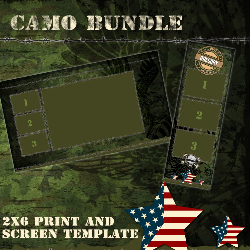 Camo Bundle - 2x6 Print Template and Screen Template