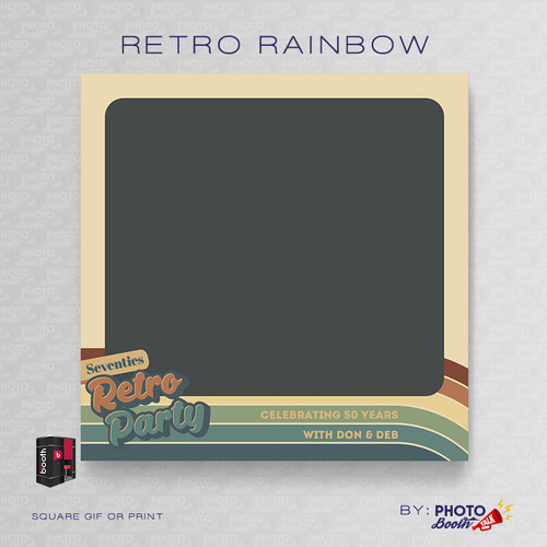 Retro Rainbow Square - CI Creative