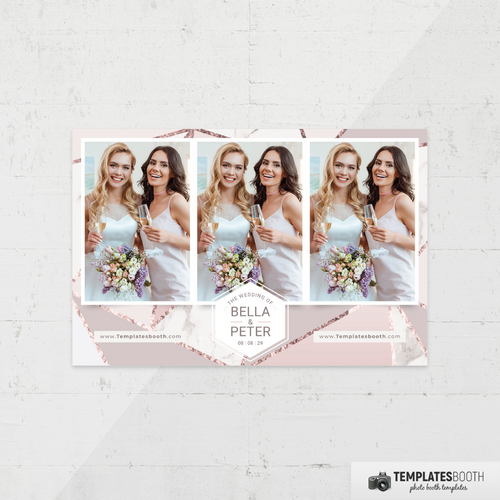 Rose Gold Wedding 4x6 3 Images A - TemplatesBooth