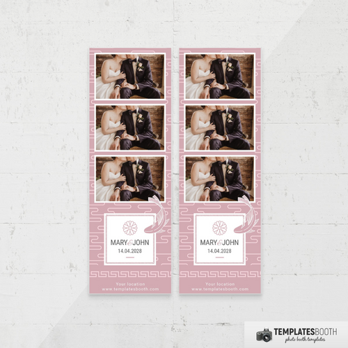 Pink Pattern Wedding 2x6 3 Images A - TemplatesBooth