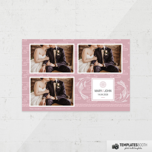 Pink Pattern Wedding 4x6 3 Images A - TemplatesBooth