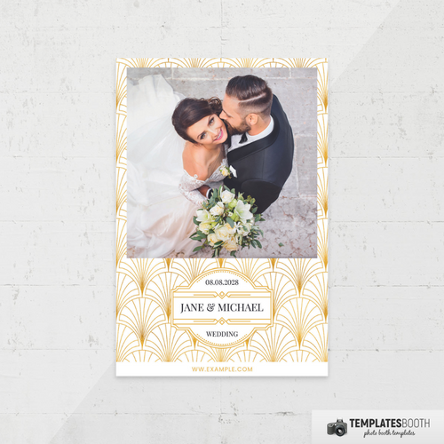 Art Deco Wedding Gold 4x6 1 Image A - TemplatesBooth