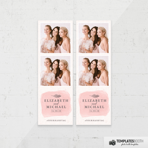 Simple Pink Wedding 2x6 2 Images A - TemplatesBooth