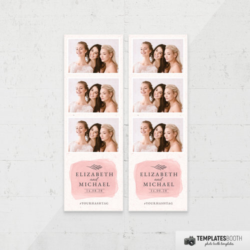 Simple Pink Wedding 2x6 3 Images B - TemplatesBooth