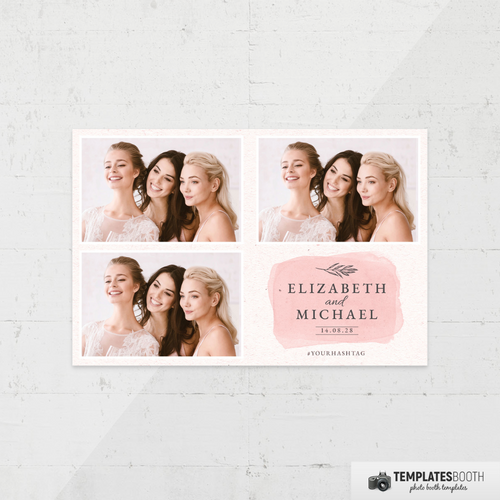Simple Pink Wedding 4x6 3 Images A - TemplatesBooth