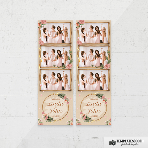 Floral Rustic Style Wedding 2x6 3 Images B - TemplatesBooth
