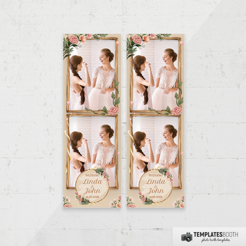 Floral Rustic Style Wedding 2x6 2 Images B - TemplatesBooth