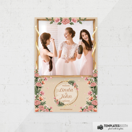 Floral Rustic Style Wedding 4x6 1 Image A - TemplatesBooth