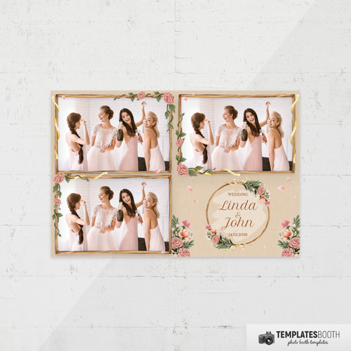 Floral Rustic Style Wedding 4x6 3 Images A - TemplatesBooth