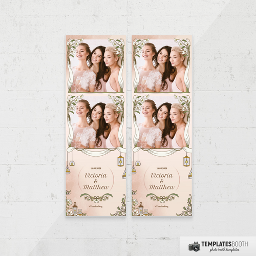 White Floral Frame Jewish Wedding 2x6 2 Images A - TemplatesBooth