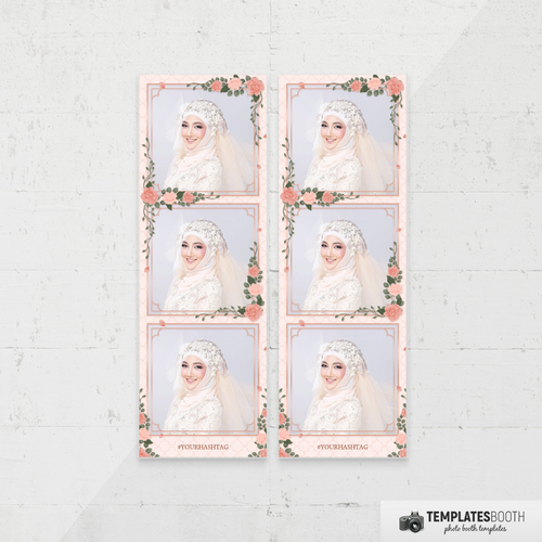 Pink Flower Islamic Wedding 2x6 3 Images A - TemplatesBooth