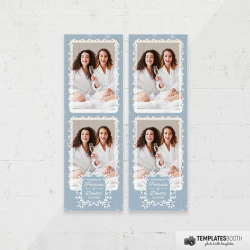 Blue Lace Wedding 2x6 2 Images B - TemplatesBooth